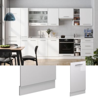 Vicco Façade de lave-vaisselle Blanc Haute brillance 45cm , PT Marbre