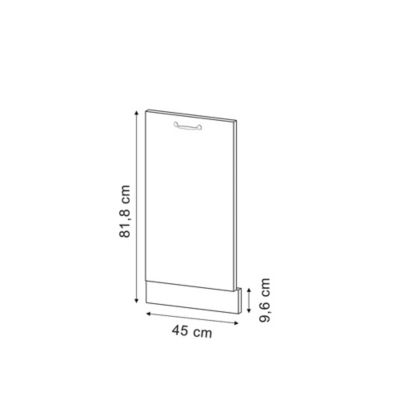 Vicco Façade de lave-vaisselle Rouge brillant 45cm , PT Anthracite