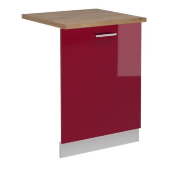 Vicco Façade de lave-vaisselle Rouge brillant 60cm , PT Chêne