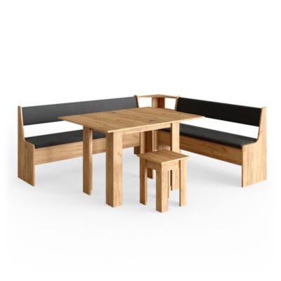 Vicco Groupe de banquettes dangle Chêne de force doré 210x41.5cm avec table
