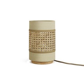Vicco Lampe de table rotin/crème 17.5x26.5cm