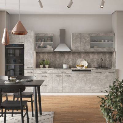 Vicco Élément bas de cuisine Fame- Line, Anthracite-doré/Marron, 50 cm sans plan de