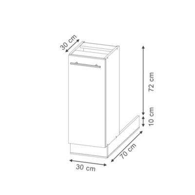 Vicco Îlot de cuisine Blanc campagne 30cm sans PT