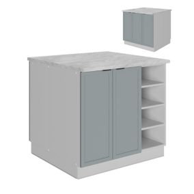 Vicco Îlot de cuisine Bleu clair-gris 90cm sans PT