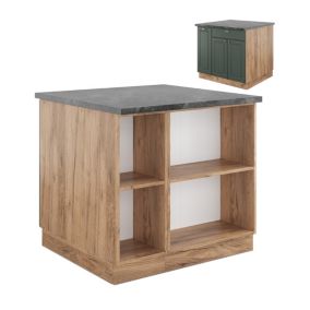Vicco Îlot de cuisine Chêne vert et or/chêne doré 90cm avec tiroir, sans PT