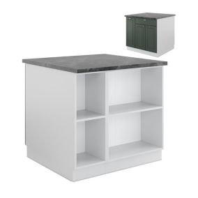 Vicco Îlot de cuisine Vert-Or Landhaus/Blanc 90cm avec tiroir, sans PT