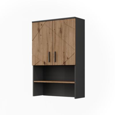 Vicco Meuble bain Anthracite/Chêne de force doré 68x103.5cm avec 2 portes