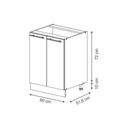 Vicco Meuble bas de cuisine Anthrazit-Gold Landhaus/Anthracite 60cm plan de travail Anthracite