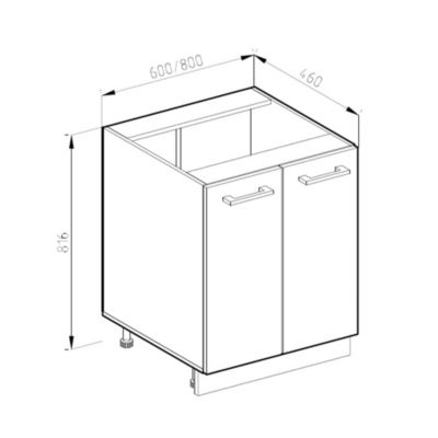 Vicco Meuble bas de cuisine Blanc 60cm , PT Chêne