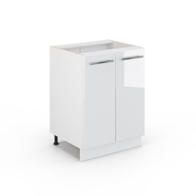 Vicco Meuble bas de cuisine Blanc Haute brillance 60cm sans PT