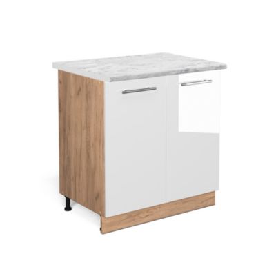 Meuble cuisine R-Line, 80cm sans PT, Anthracite campagne, Blanc, Vicco