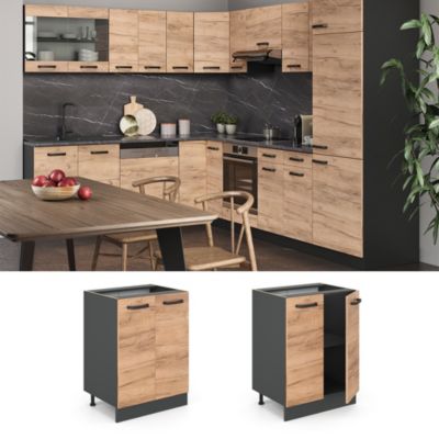 Vicco Meuble bas de cuisine Chêne de force doré 60cm sans PT