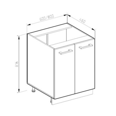 Vicco Meuble bas de cuisine Chêne de force doré 60cm sans PT