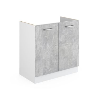 Vicco Meuble bas pour lévier Béton 80cm avec portes, sans PT