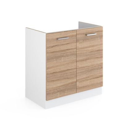 Vicco Meuble bas pour lévier Sonoma 80cm avec portes, sans PT