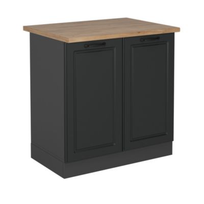 Vicco Meuble bas sous-évier Anthracite campagne 80cm , PT Chêne