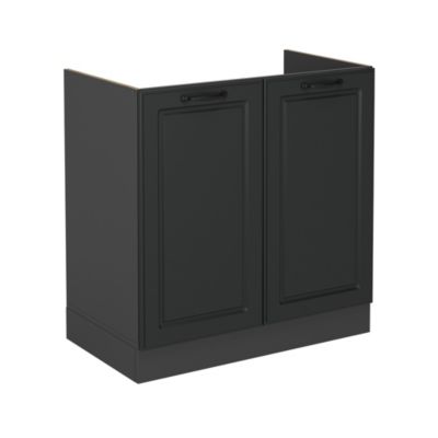 Vicco Meuble bas sous-évier Anthracite campagne 80cm sans PT