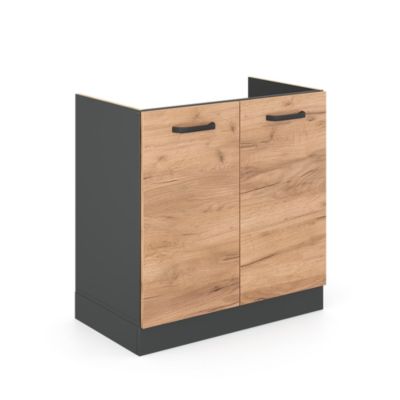 Vicco Meuble bas sous-évier Chêne de force doré 80cm sans PT