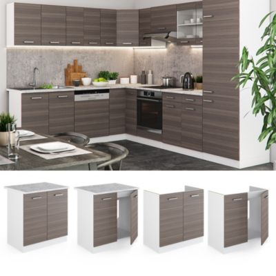 Vicco Meuble bas sous-évier Gris 80cm , PT Anthracite