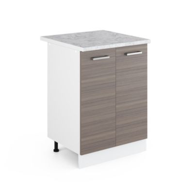 Vicco Meuble bas universel Gris 60cm avec portes, avec PT