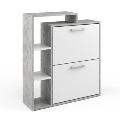 Vicco Meuble à chaussure Béton 24.5x90cm