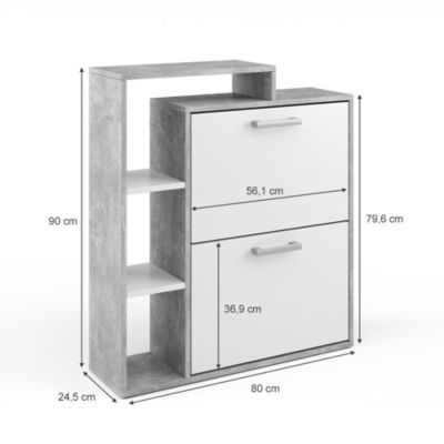 Vicco Meuble à chaussure Béton 24.5x90cm