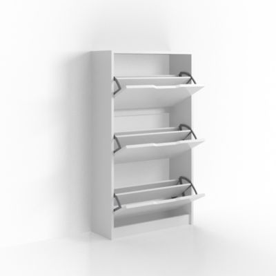 Vicco Armoire à Chaussures Selena, Gris, 124.5x102cm, avec Assise et Surfaces de Rangement modulables