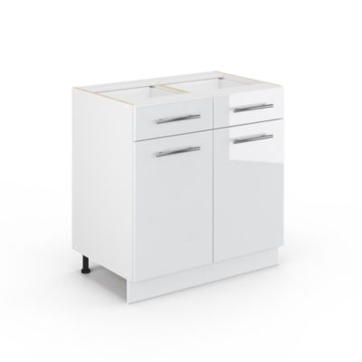 Vicco Meuble cuisine Blanc Haute brillance 80cm sans PT