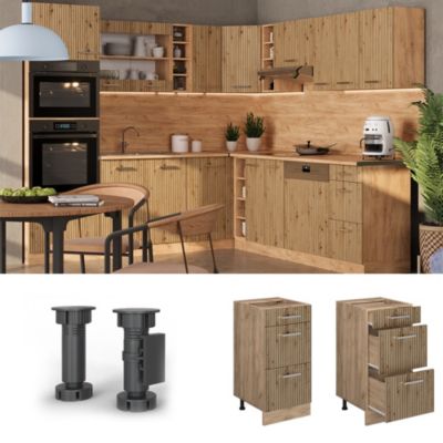 Vicco Meuble cuisine Chêne Artisan 40cm PT Marbre