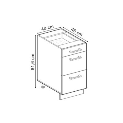 Vicco Meuble cuisine Chêne Artisan 40cm PT Marbre