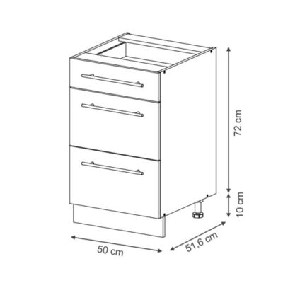 Vicco Meuble cuisine Chêne de force doré 50cm , PT Chêne