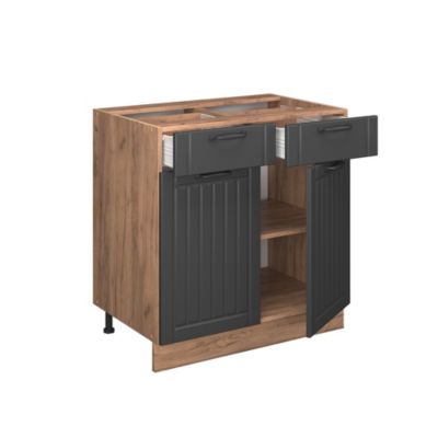 Vicco Meuble cuisine Gris foncé 80cm , PT Anthracite