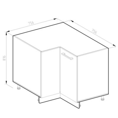 Vicco Meuble dangle Chêne de force doré 75.6cm sans PT