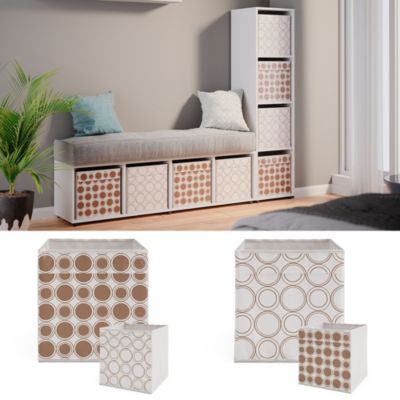 Vicco Meuble de rangement Blanc 142.5x36.2cm avec 2 boxes pliants opt.1