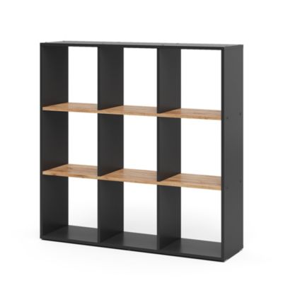 Vicco Meuble de rangement cube Anthracite/chêne doré 107.2x107.8cm