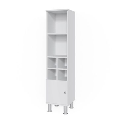 Vicco Meuble de rangement de salle de bain Blanc 30x130.6cm petite porte