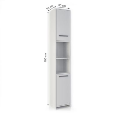 Vicco Meuble de rangement de salle de bain Blanc 30x190cm