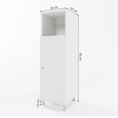 Vicco Meuble de rangement de salle de bain Blanc 30x95cm