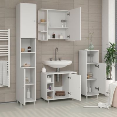 Vicco Meuble de rangement de salle de bain Blanc 30x95cm