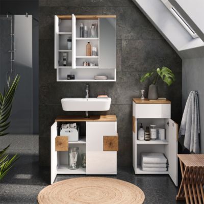 Vicco Meuble de rangement de salle de bain Blanc 40x84cm