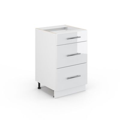 Vicco Meuble de rangement de salle de bain Blanc Haute brillance 50x82cm sans PT