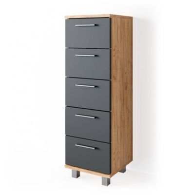 Vicco Meuble de rangement de salle de bain Chêne de force doré 30x95cm