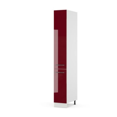 Vicco Meuble de rangement de salle de bain Rouge bordeaux Haute brillance 30x206.8cm