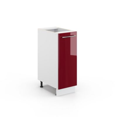 Vicco Meuble de rangement de salle de bain Rouge bordeaux Haute brillance 30x82cm sans PT