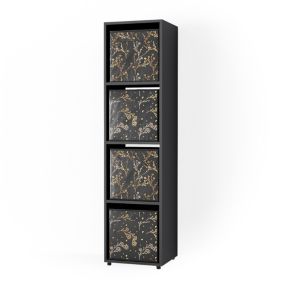 Vicco Meuble de rangement Noir 142.5x36.2cm avec 2 boxes pliants opt.2