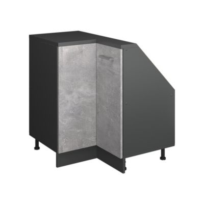 Vicco Meuble de rangement sous pente Armoire dangle Béton/Anthracite 75.6x81.6cm avec 1 porte