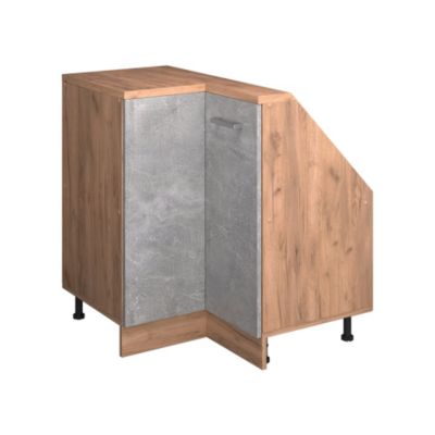 Vicco Meuble de rangement sous pente Armoire dangle Béton/force dor Chêne 75.6x81.6cm avec 1 porte
