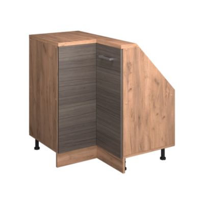 Vicco Meuble de rangement sous pente Armoire dangle gris noble/chêne doré 75.6x81.6cm avec 1 porte