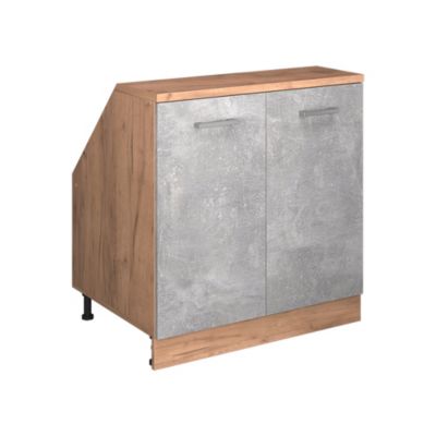 Vicco Meuble de rangement sous pente Béton 80x81.6cm 2 portes, 60 cm de profondeur