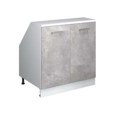 Vicco Meuble de rangement sous pente Béton 80x81.6cm 2 portes, 60 cm de profondeur